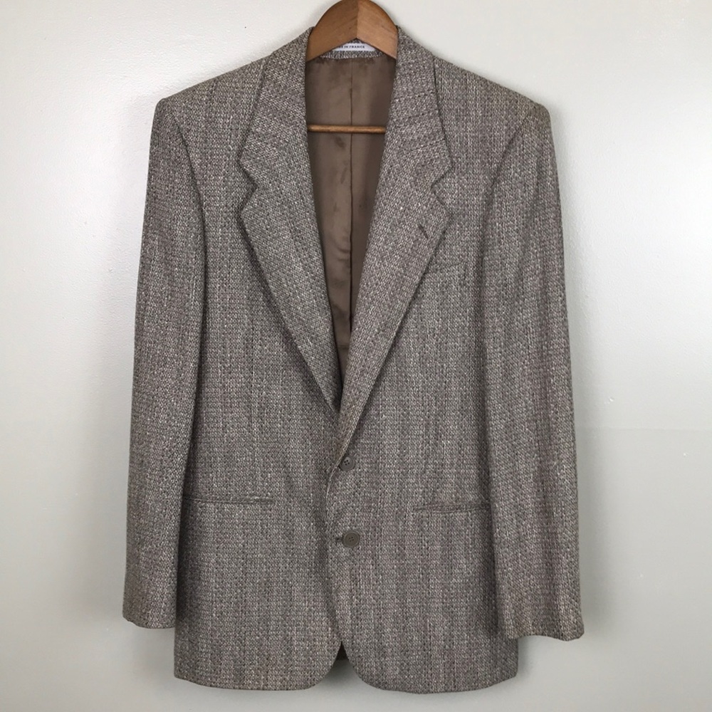 YVES SAINT LAURENT Dillards Brown Tweed Blazer